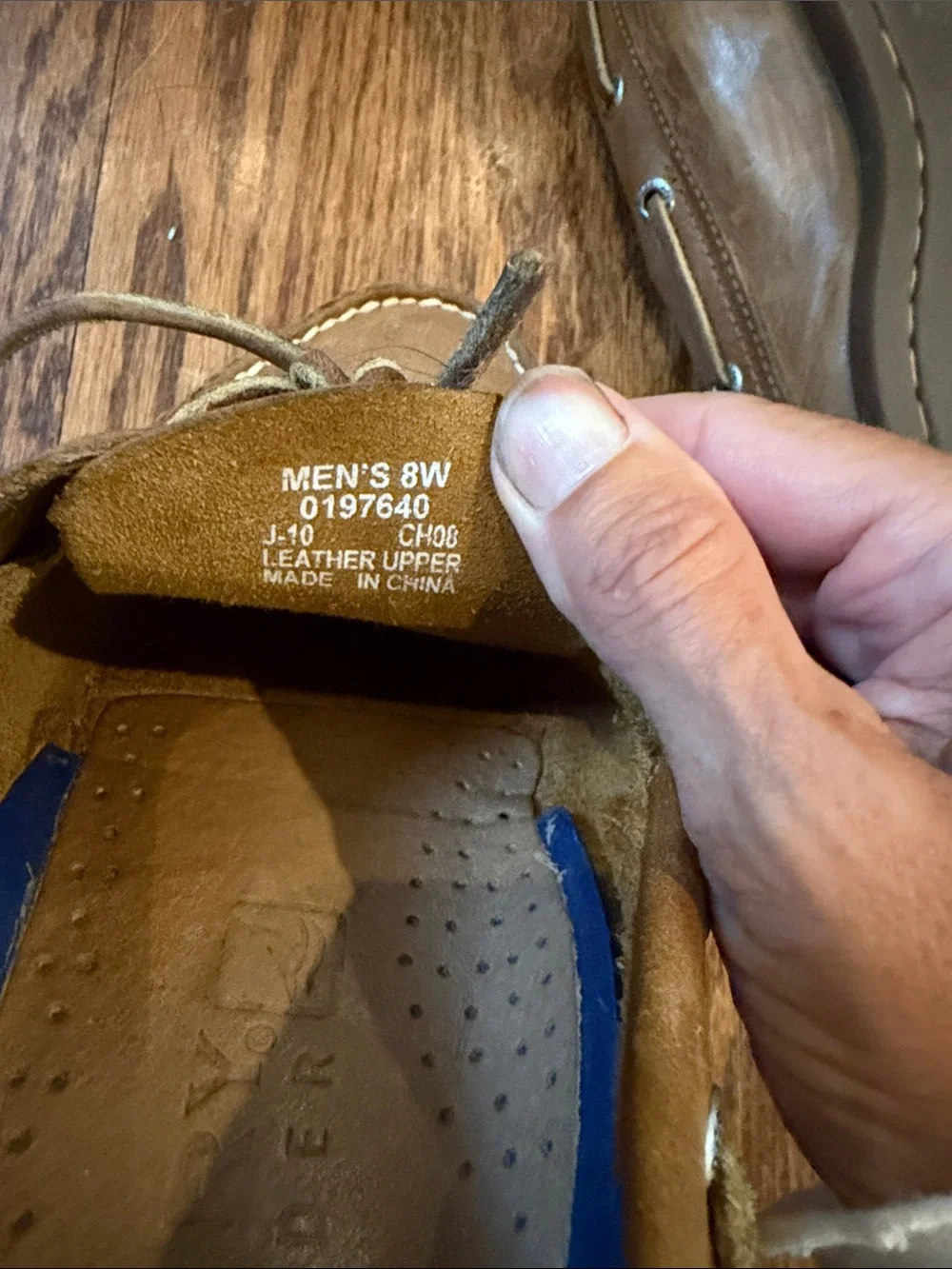 Sperry Top Sider Men's wide Brown Leather Boat Shoes